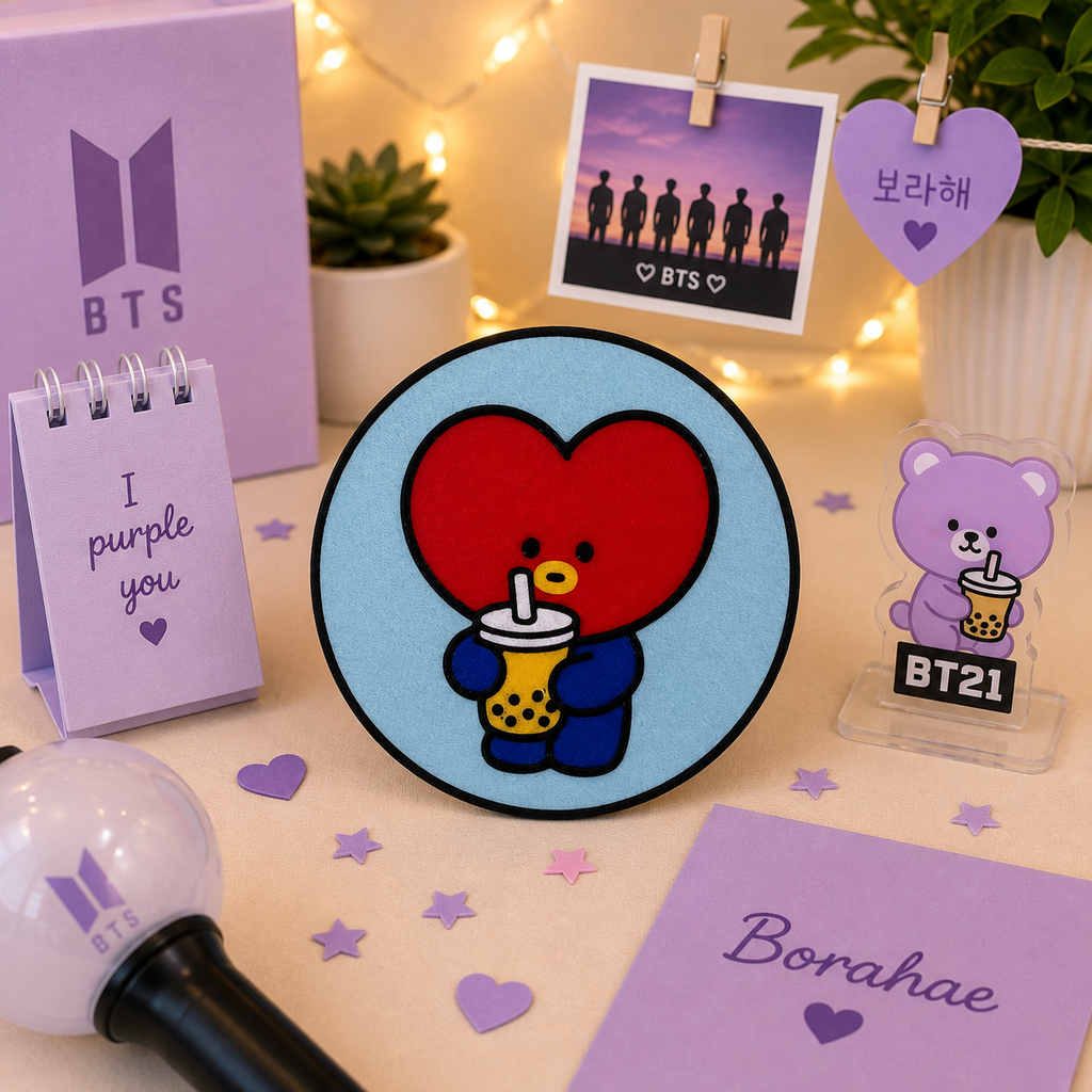 BT 21 Inspired Boba Coasters