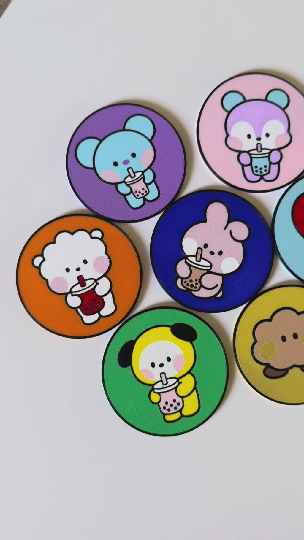 BT 21 Inspired Boba Coasters